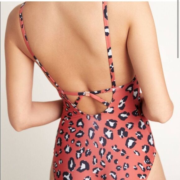 Anthropologie Square Neck One Piece Swimsuit Animal Print Small - Picture 2 of 10